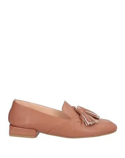 Lorenzo Mari Woman Loafers Tan Size 7 Leather In Brown
