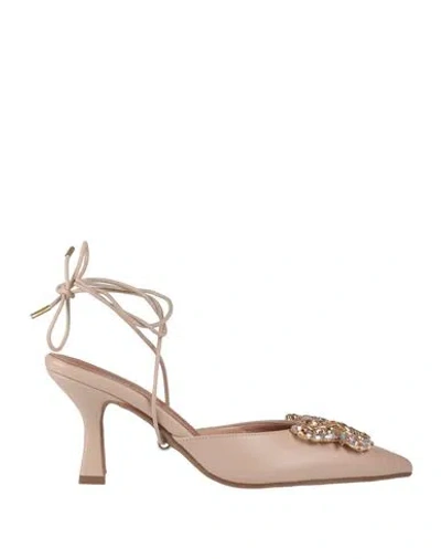 Lorenzo Mari Woman Pumps Blush Size 7 Textile Fibers In Neutral