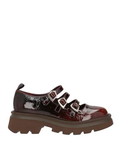 Lorenzo Mari Woman Pumps Brown Size 6 Leather In Burgundy