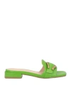 Lorenzo Mari Woman Sandals Green Size 8 Leather In Green