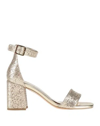 Lorenzo Mari Woman Sandals Platinum Size 9 Textile Fibers In Multi
