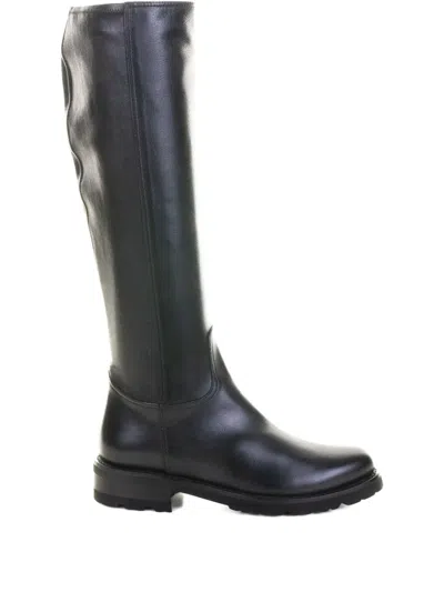 Lorenzo Masiero Leather Knee-high Boots In Black