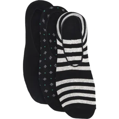 Lorenzo Uomo 3-pack Assorted Ankle Socks In Black