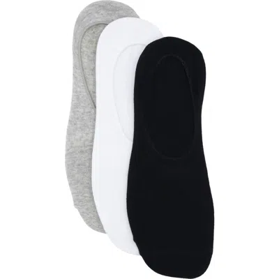 Lorenzo Uomo 3-pack Assorted Ankle Socks In Black White Grey