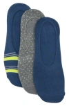 Lorenzo Uomo 3-pack Assorted Ankle Socks In Blue Multi