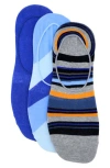 Lorenzo Uomo 3-pack Assorted Ankle Socks In Blue Multi