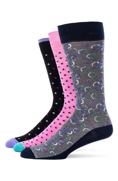 Lorenzo Uomo 3-pack Assorted Dress Socks In Multi