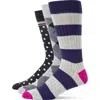 Lorenzo Uomo 3-pack Assorted Dress Socks In Grey