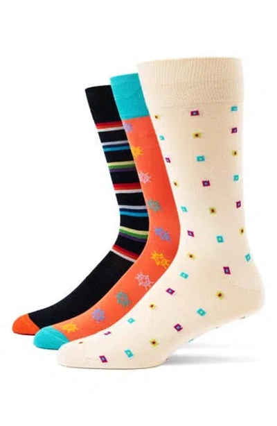 Lorenzo Uomo 3-pack Assorted Dress Socks In Multi