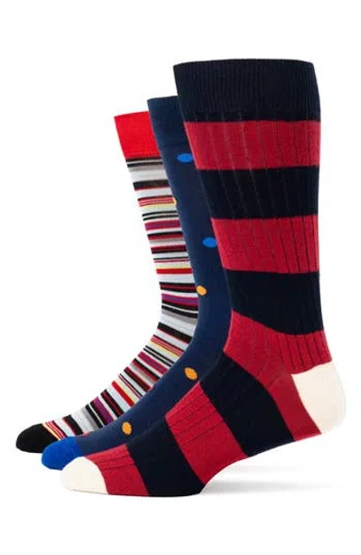 Lorenzo Uomo 3-pack Assorted Dress Socks In Multi
