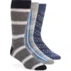 Lorenzo Uomo 3-pack Assorted Crew Socks In Multi