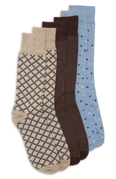 Lorenzo Uomo 3-pack Graph Pindot Dress Socks In Multi
