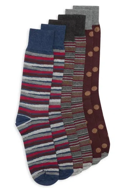 Lorenzo Uomo 3-pack Thin Stripe Dress Socks In Multi
