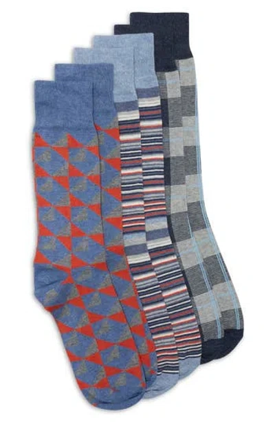 Lorenzo Uomo 3-pack Triangles Dress Socks In Multi