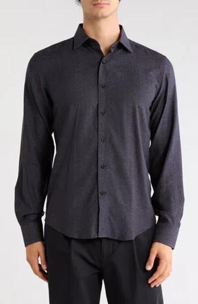 Lorenzo Uomo Abstract Print Stretch Lyocell Shirt In Blue