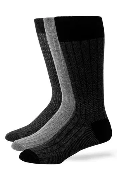 Lorenzo Uomo Assorted 3-pack Cotton Blend Dress Socks In Multi