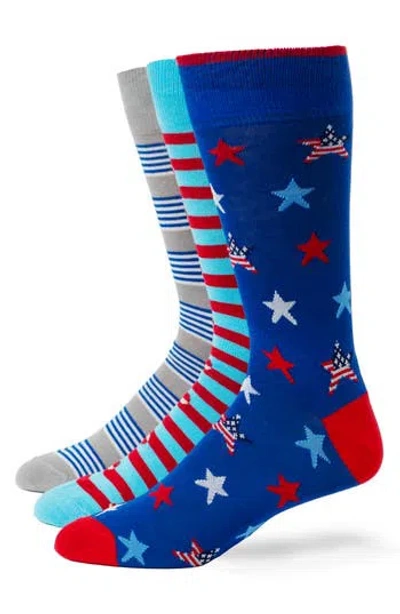 Lorenzo Uomo Assorted 3-pack Cotton Blend Dress Socks In Animal Print