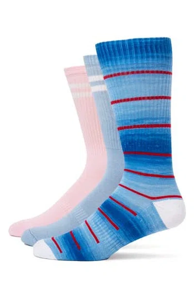 Lorenzo Uomo Assorted 3-pack Crew Socks In Multi