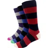 Lorenzo Uomo Assorted 3-pack Crew Socks In Red