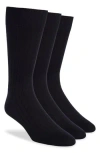 Lorenzo Uomo Assorted 3-pack Crew Socks In Black