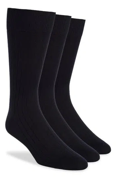 Lorenzo Uomo Assorted 3-pack Crew Socks In Black