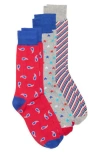 Lorenzo Uomo Assorted 3-pack Crew Socks In Multi