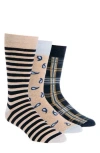 Lorenzo Uomo Assorted 3-pack Crew Socks In Multi