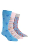 Lorenzo Uomo Assorted 3-pack Crew Socks In Multi