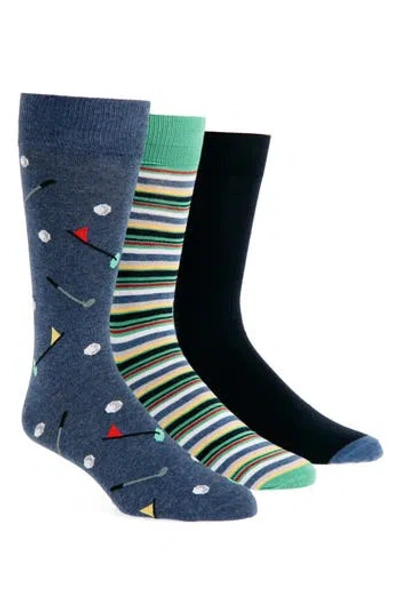 Lorenzo Uomo Assorted 3-pack Crew Socks In Multi