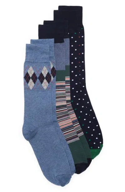 Lorenzo Uomo Assorted 3-pack Dress Socks In Multi