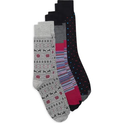 Lorenzo Uomo Assorted 3-pack Dress Socks In Multi