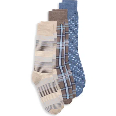 Lorenzo Uomo Assorted 3-pack Dress Socks In Neutral