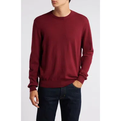 Lorenzo Uomo Merino Wool & Cashmere Crewneck Sweater In Cherry