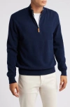Lorenzo Uomo Quarter Zip Wool & Cashmere Sweater In Liberty