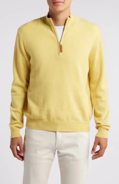 Lorenzo Uomo Quarter Zip Wool & Cashmere Sweater In Tuscan Sun