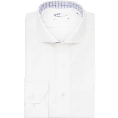 Lorenzo Uomo Trim Fit Basketweave Cotton Dress Shirt In White