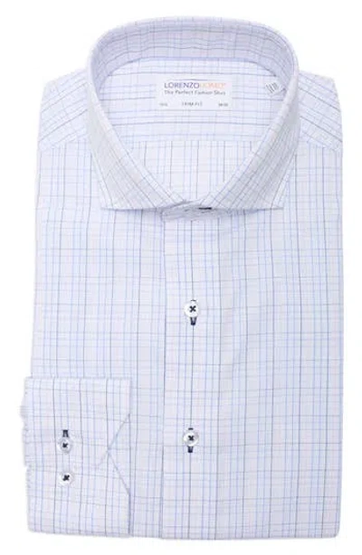 Lorenzo Uomo Trim Fit Check Cotton Dress Shirt In Blue