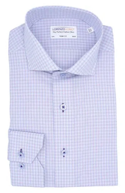 Lorenzo Uomo Trim Fit Check Cotton Dress Shirt In Light Blue/purple