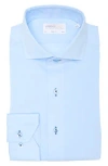 Lorenzo Uomo Trim Fit Cotton Blend Dress Shirt In Ice Blue