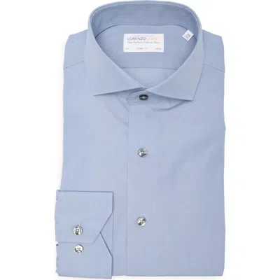 Lorenzo Uomo Trim Fit Cotton Dress Shirt In Slate Blue