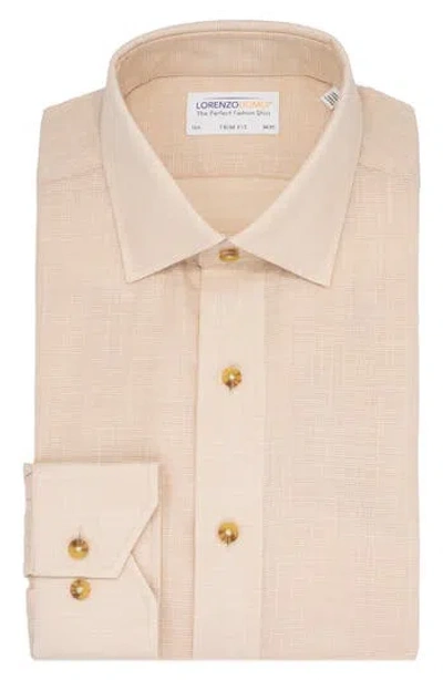 Lorenzo Uomo Trim Fit Cotton Oxford Dress Shirt In Tan