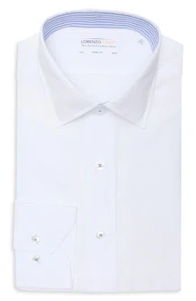 Lorenzo Uomo Trim Fit Cotton Seersucker Dress Shirt In White
