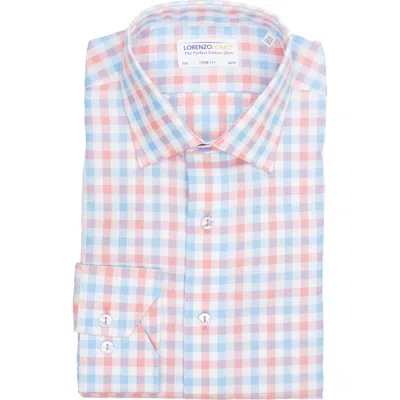 Lorenzo Uomo Trim Fit Gingham Print Dress Shirt In Multi