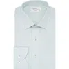 Lorenzo Uomo Trim Fit Grid Print Cotton Dress Shirt In Emerald Green