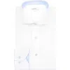 Lorenzo Uomo Trim Fit Herringbone Cotton Dress Shirt In White