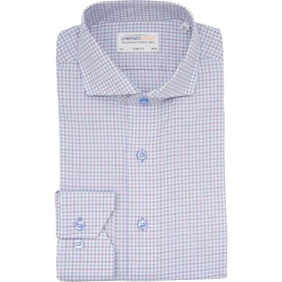 Lorenzo Uomo Trim Fit Large Grid Dress Shirt In Brown