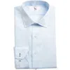 Lorenzo Uomo Trim Fit Light Blue Cotton Herringbone Dress Shirt