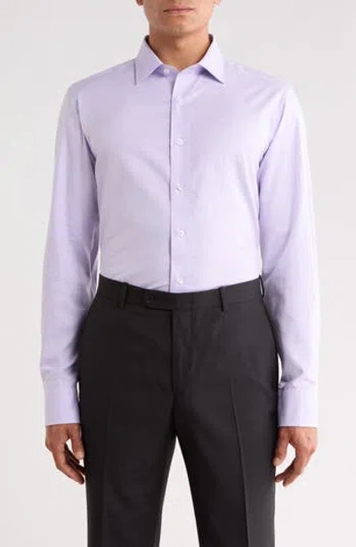 Lorenzo Uomo Trim Fit Mini Houndstooth Cotton Dress Shirt In Wisteria