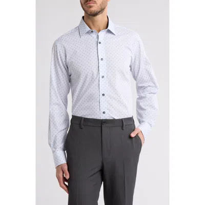 Lorenzo Uomo Trim Fit Paisley Cotton Dress Shirt In White