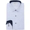 Lorenzo Uomo Trim Fit Paisley Cotton Dress Shirt In White/light Blue